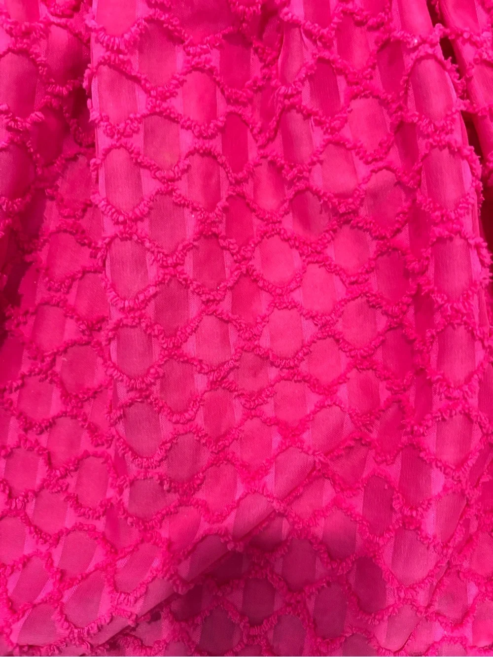 Speechless Hot Pink Puff Sleeve Textured Dress
